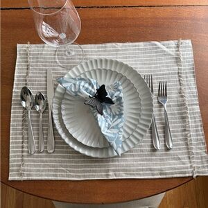 Restoration Hardware Striped Linen Placemat set of 8 New